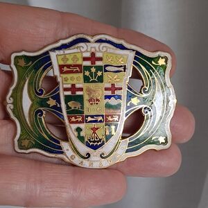Vintage Canadian Coat of Arms Enamel Brooch